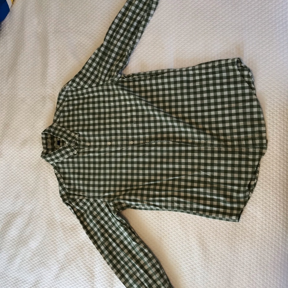 J Crew Men’s Green Plaid Button Down - Medium